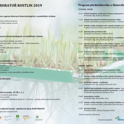 Program Výzkumná laboratoř rostlin 2019